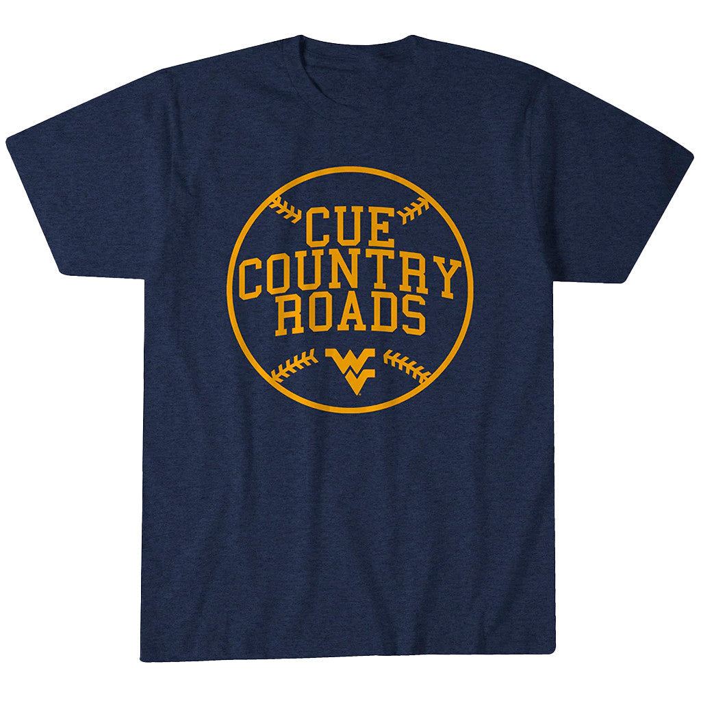 Unisex West Virginia Baseball Cue Country Roads Graphic Shirt for College Sports Fans