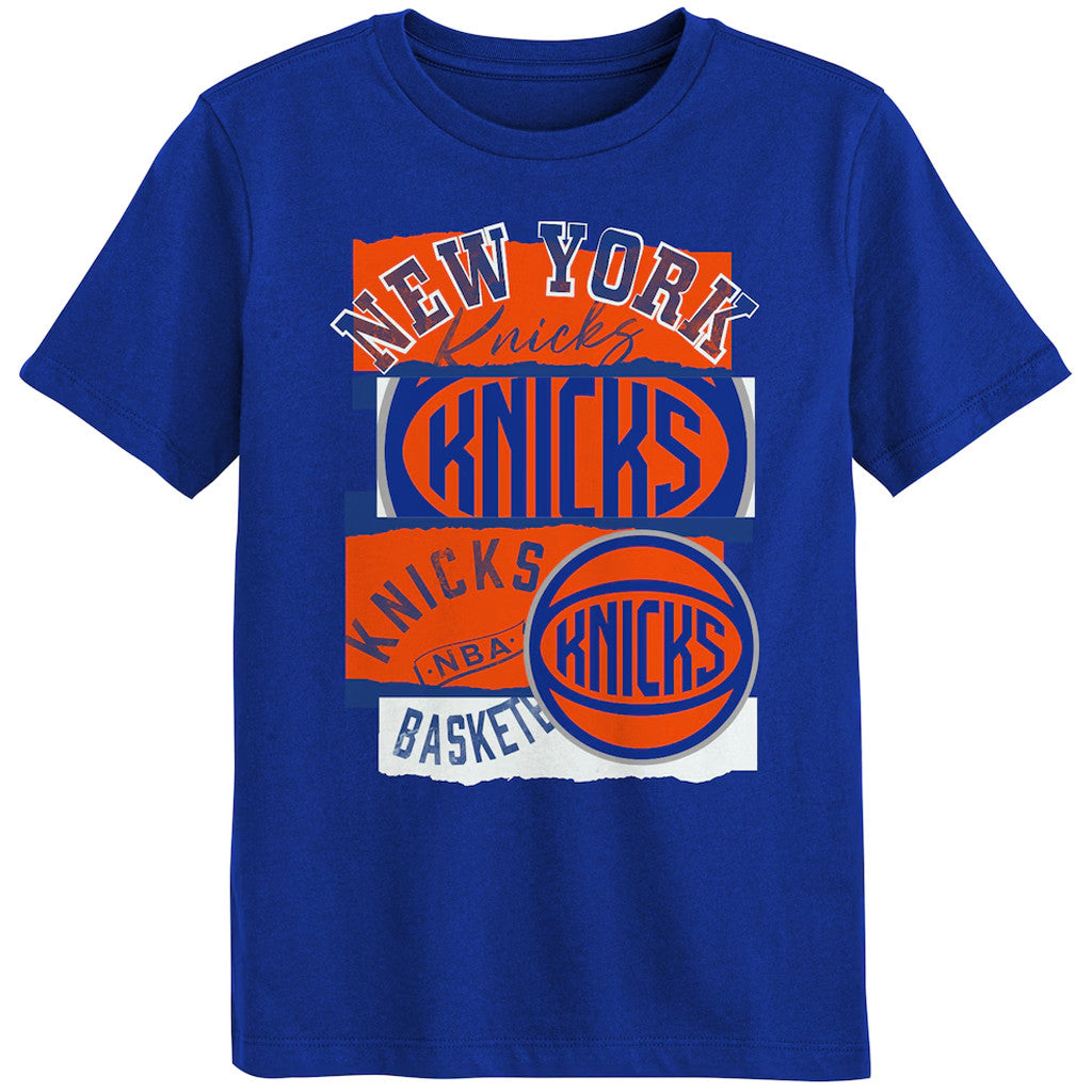 Unisex New York Knicks Outerstuff Blue In The Paint Graphic Shirt for Basketball Fans