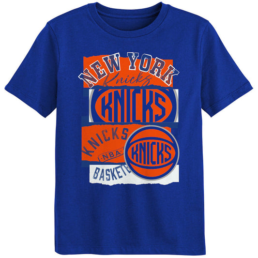 Unisex New York Knicks Outerstuff Blue In The Paint Graphic Shirt for Basketball Fans