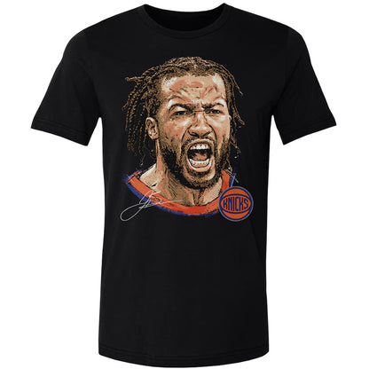 Unisex New York Knicks Jalen Brunson Black Portrait Graphic Shirt for Basketball Fans
