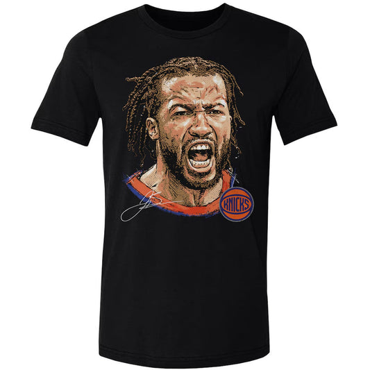 Unisex New York Knicks Jalen Brunson Black Portrait Graphic Shirt for Basketball Fans