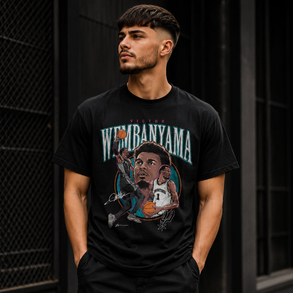 Unisex Heather Black Trio Caricature Graphic Shirt for Basketball Fans