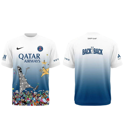 Unisex Paris Saint Germain x Edgar Plans 2026 Champions League Back 2 Back Graphic Shirt for Soccer Fans