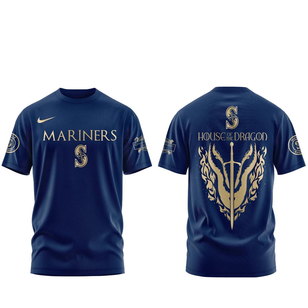 Unisex Seattle Mariners 2026 House of the Dragon Night Graphic Shirt for Baseball Fans