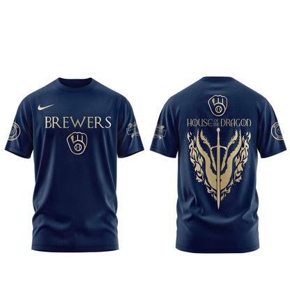 Unisex Milwaukee Brewers 2026 House of the Dragon Night Graphic Shirt for Baseball Fans
