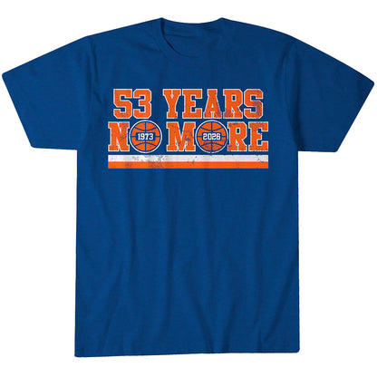 Unisex New York Knicks 53 Years No More Graphic Shirt for Basketball Fans