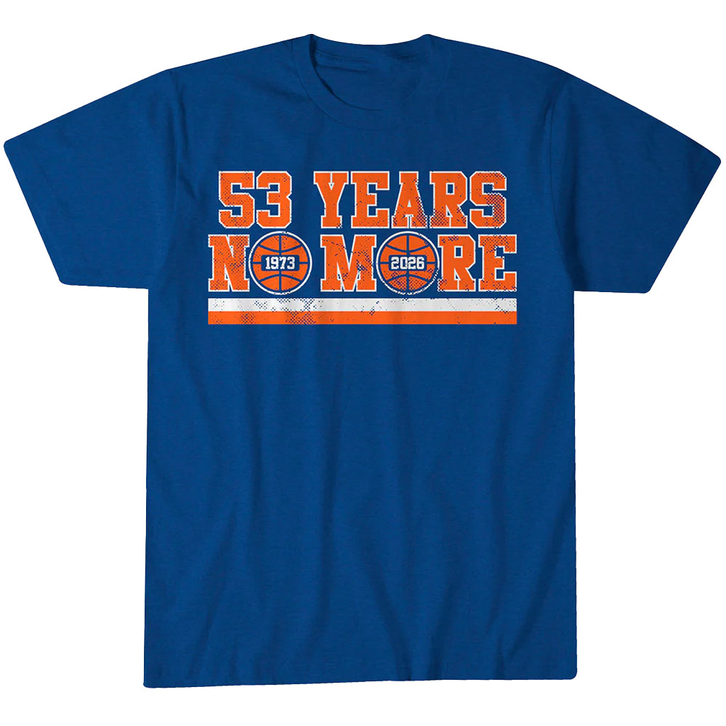 Unisex New York Knicks 53 Years No More Graphic Shirt for Basketball Fans