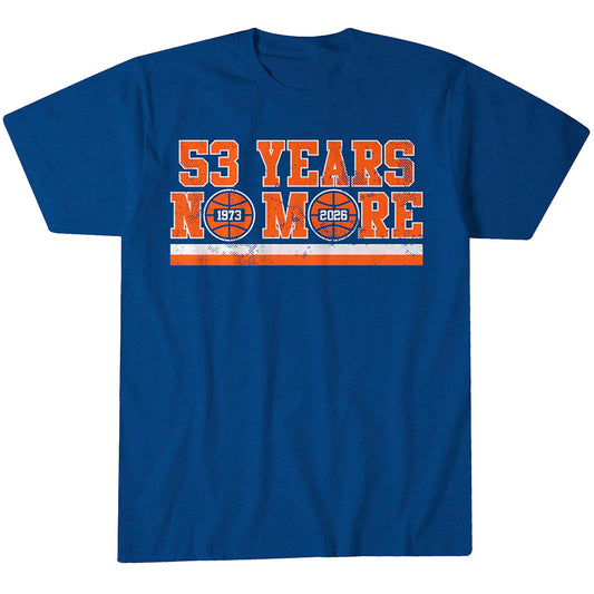 Unisex New York Knicks 53 Years No More Graphic Shirt for Basketball Fans