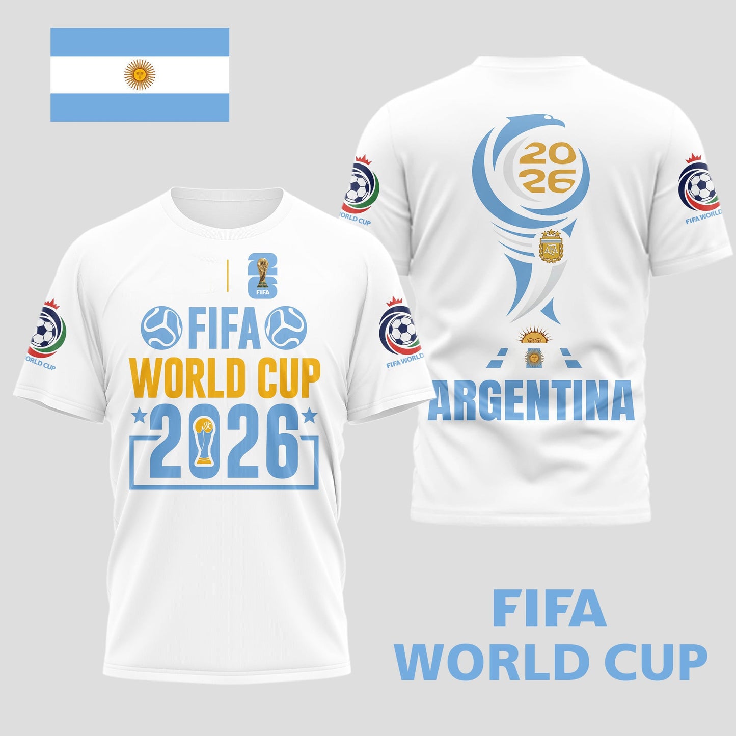 Unisex Argentina Global Soccer Event 2026 Graphic Shirt for Soccer Fans