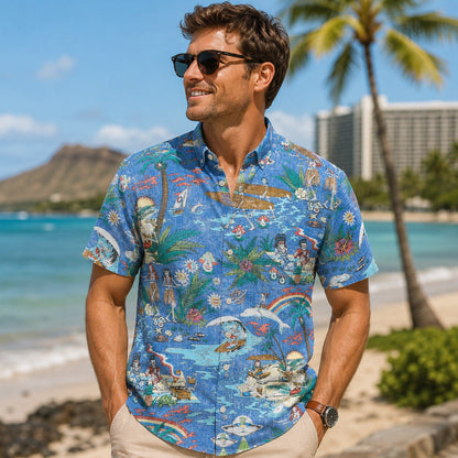 Far Out Blue Horizon Hawaiian Shirt