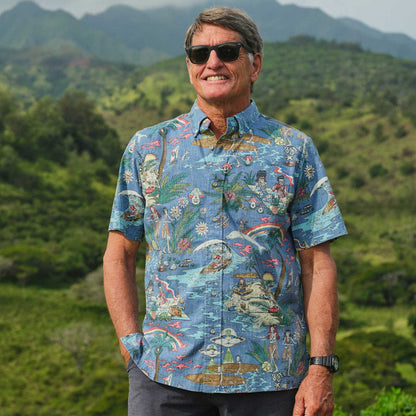 Far Out Blue Horizon Hawaiian Shirt