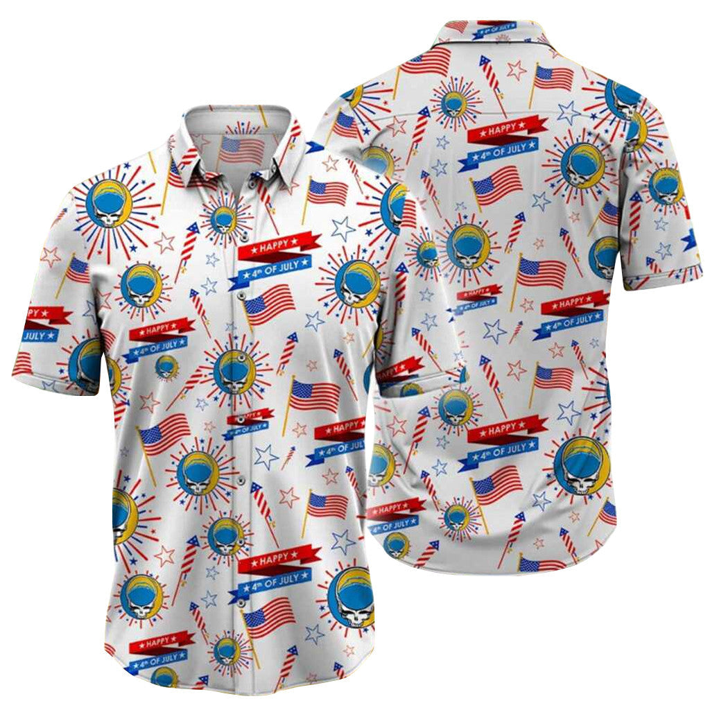 Grateful Dead 4th of July American Flag Patriotic Hawaiian Shirt
