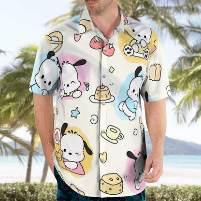 Cute Kawaii Dog Tropical Hawaiian Shirt