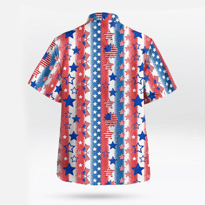 Patriotic American Flag Hawaiian Shirt Independence Day