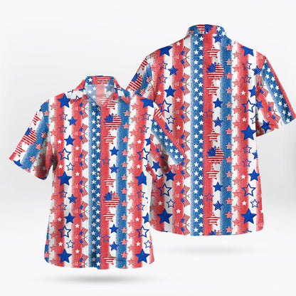 Patriotic American Flag Hawaiian Shirt Independence Day