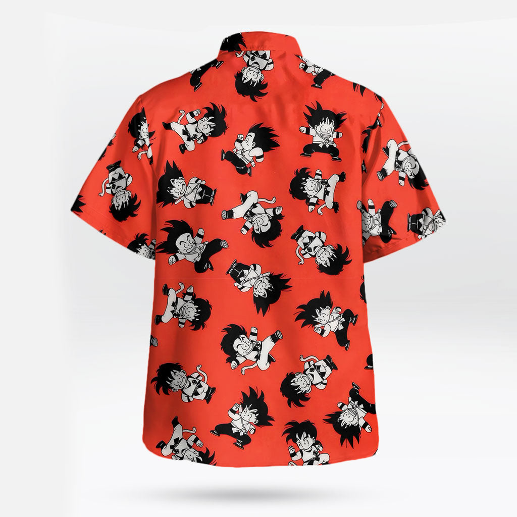 Kid Martial Arts Orange Anime Hawaiian Shirt