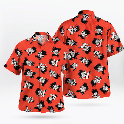 Kid Martial Arts Orange Anime Hawaiian Shirt