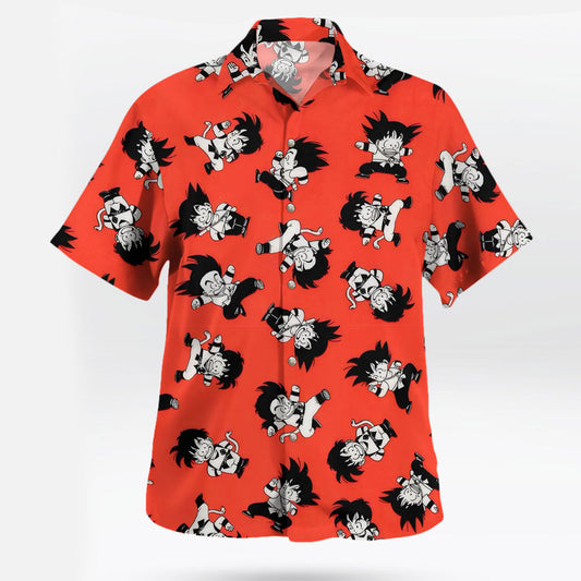 Kid Goku Anime Orange Hawaiian Shirt