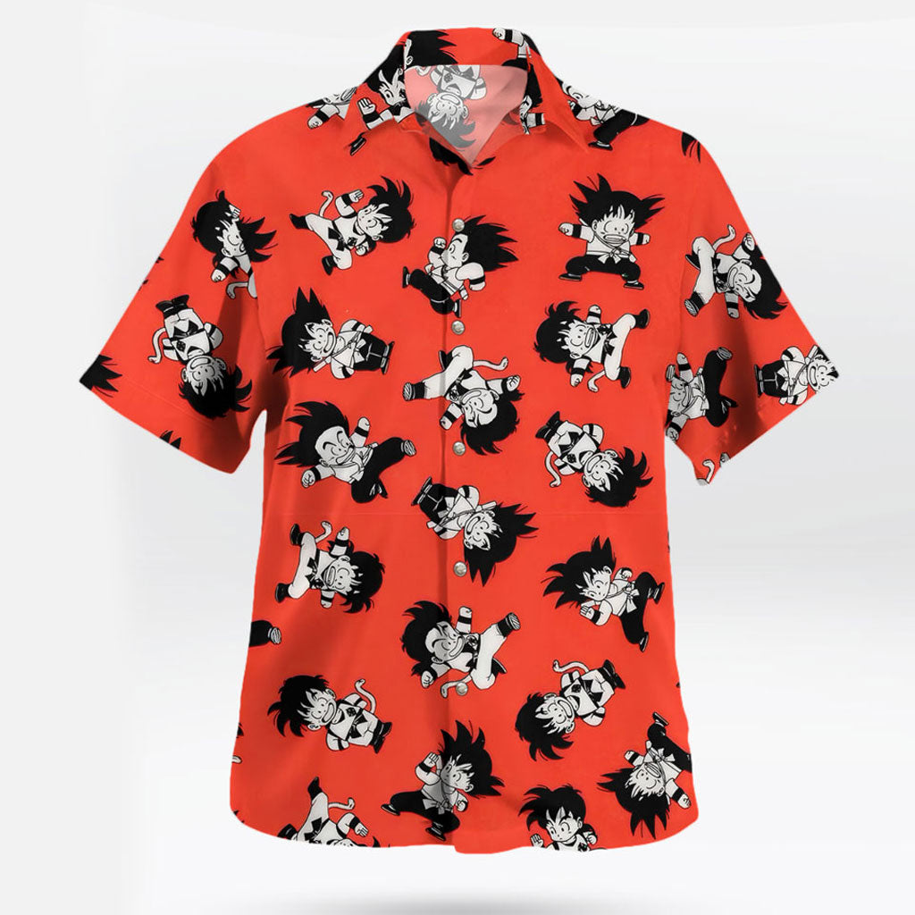 Kid Goku Anime Orange Hawaiian Shirt
