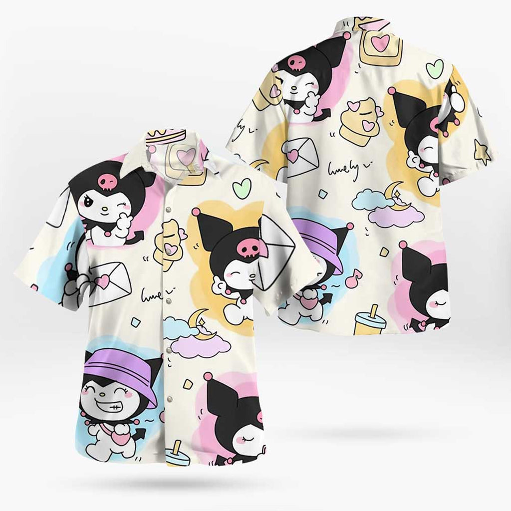 Kuromi Hello Kitty Hawaiian Tropical Shirt