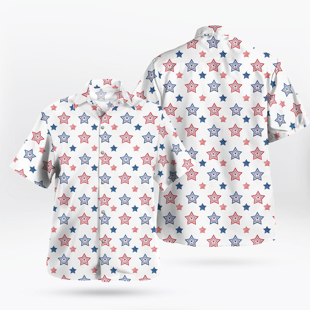 Star-Spangled Elegance Tropical Hawaiian Shirt