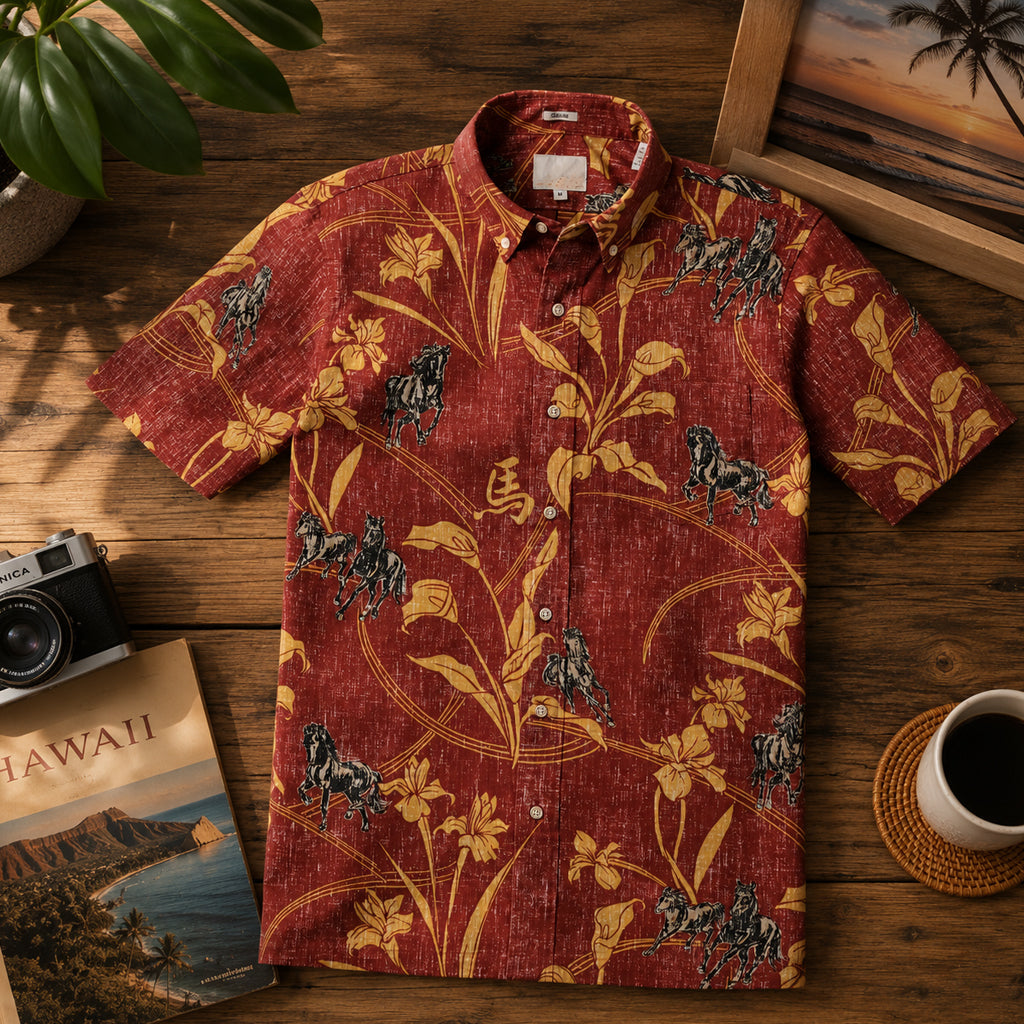 Year of Horse 2026 Red Hawaiian Shirt
