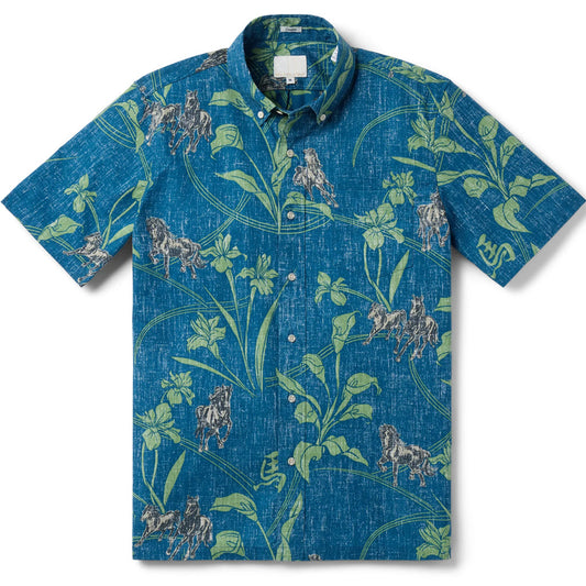 Year Of Horse 2026 Blue Hawaiian Shirt