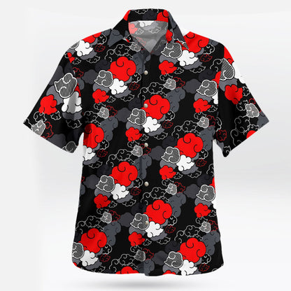 Anime Akatsuki Pattern Dark Ninja Vibes Hawaiian Shirt