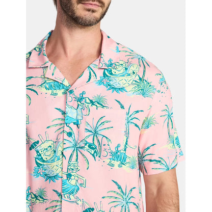 Pink Cartoon Sea Character Hawaiian Shirt