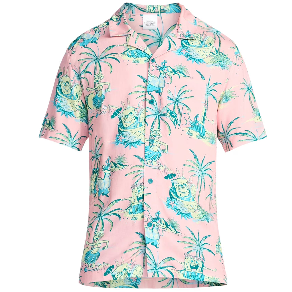 SpongeBob SquarePants Pink Hawaiian Shirt