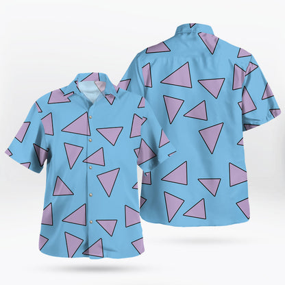 Purple Triangle Retro Cartoon Hawaiian Shirt
