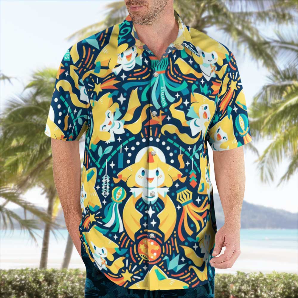 Cute Star Creature Button-Up Hawaiian Shirt