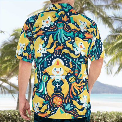 Cute Star Creature Button-Up Hawaiian Shirt