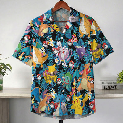 Kanto Pokémon Tropical Pattern Hawaiian Shirt