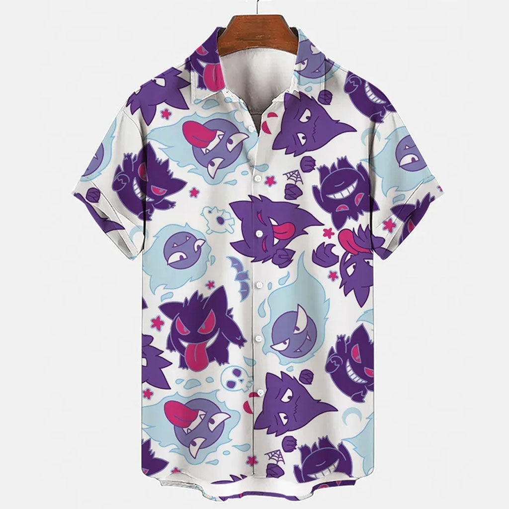 Gengar Hawaiian Shirt Pokemon-Themed Tropical Summer Outfit