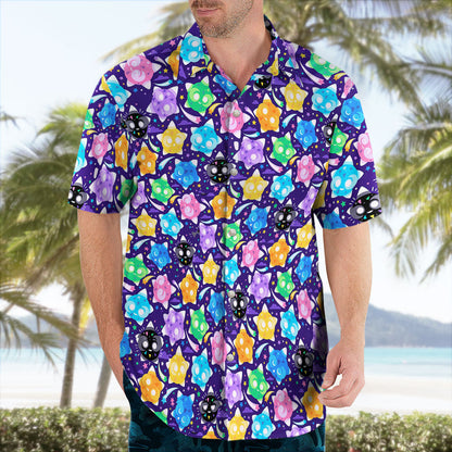 Cosmic Spirit Pattern Button-Up Hawaiian Shirt