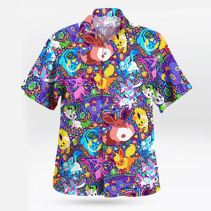 Eevee Evolutions Hawaiian Shirt Tropical Pokemon Style