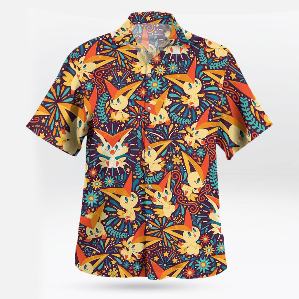 Victini Hawaiian Shirt Victory Vibes Tropical Style