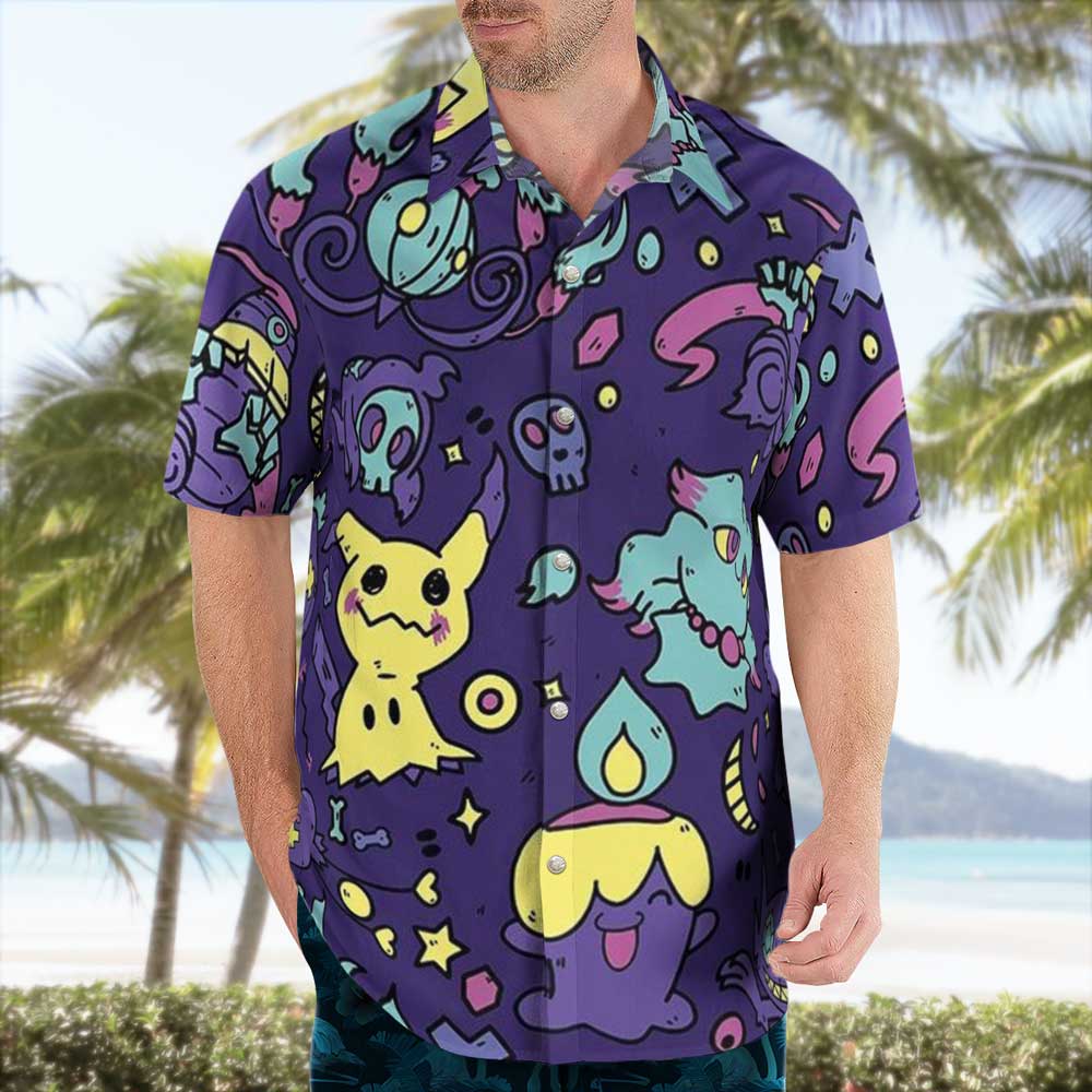 Ghost Creature Short Sleeve Hawaiian Shirt