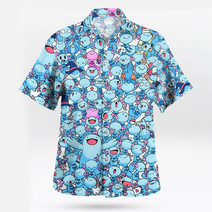 Anime Mudkip Pokemon Blue Hawaiian Shirt