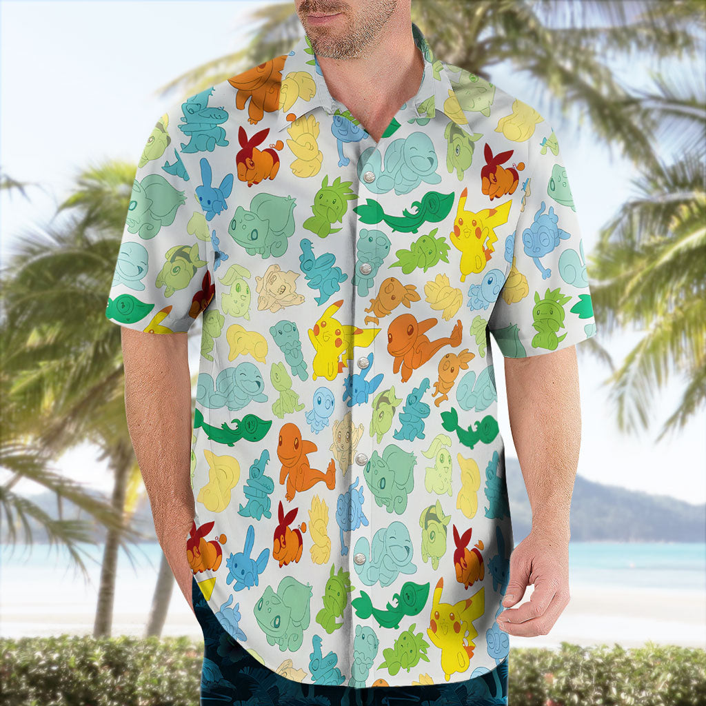 Starter Creature Colorful Print Hawaiian Shirt