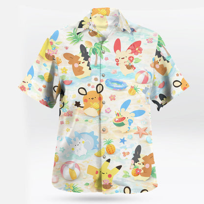 Pastel Pokemon Beach Party Kawaii Hawaiian Shirt