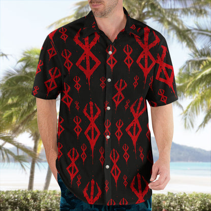 Black Red Dark Fantasy Anime Hawaiian Shirt