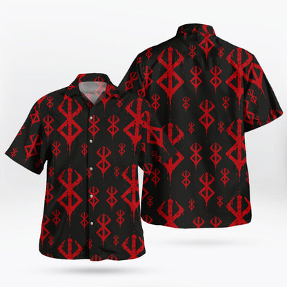 Black Red Dark Fantasy Anime Hawaiian Shirt