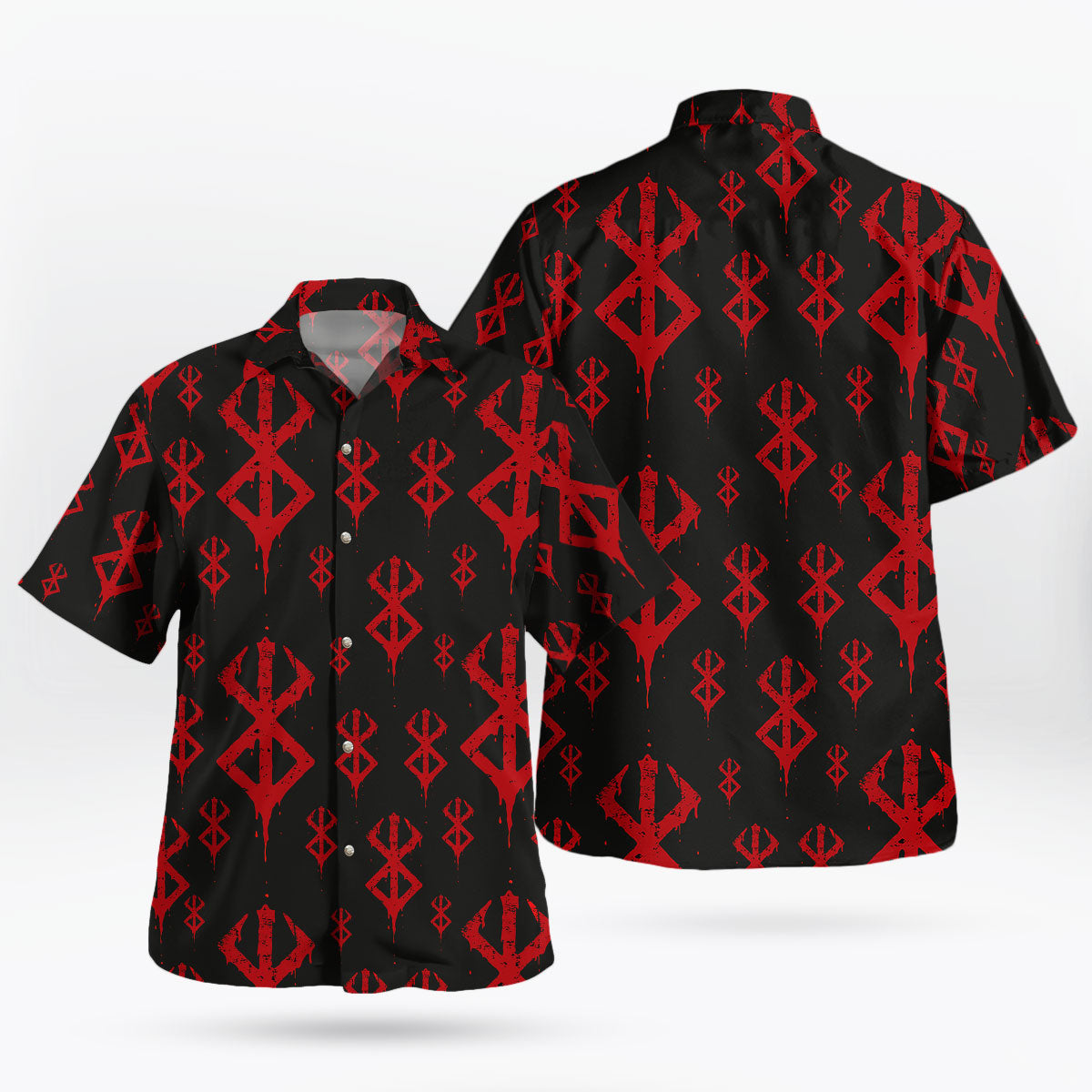 Black Red Dark Fantasy Anime Hawaiian Shirt