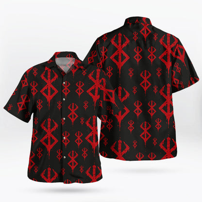 Black Red Dark Fantasy Anime Hawaiian Shirt