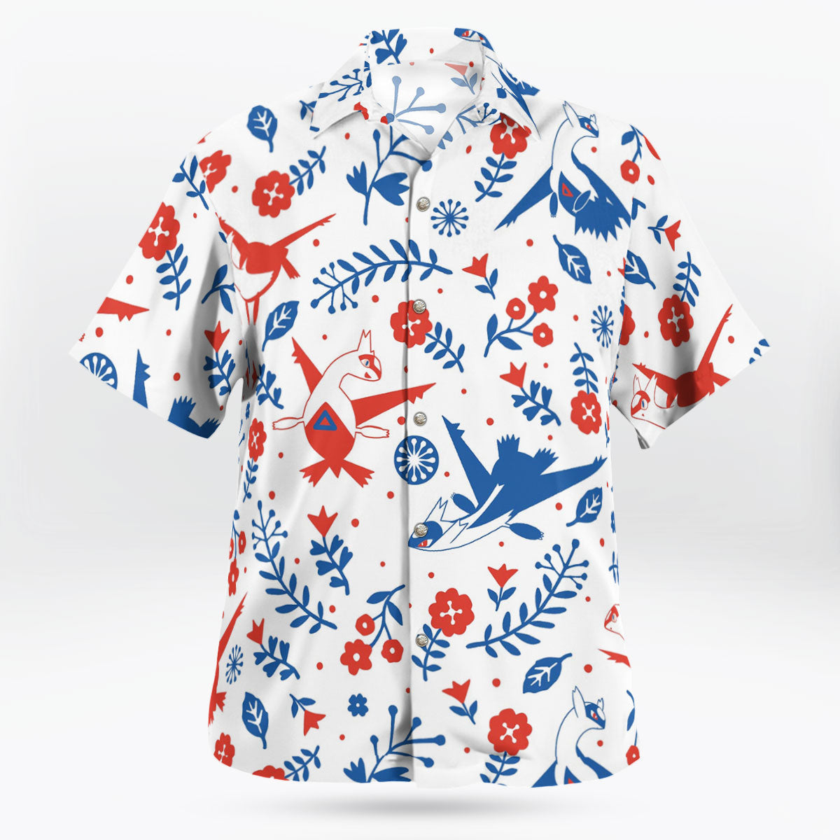 Red Blue Dragon Anime Aloha Hawaiian Shirt