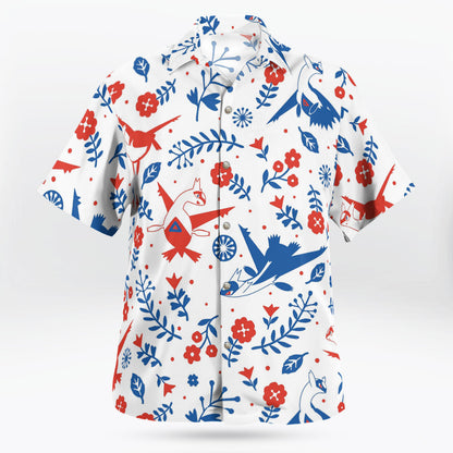 Red Blue Dragon Anime Aloha Hawaiian Shirt