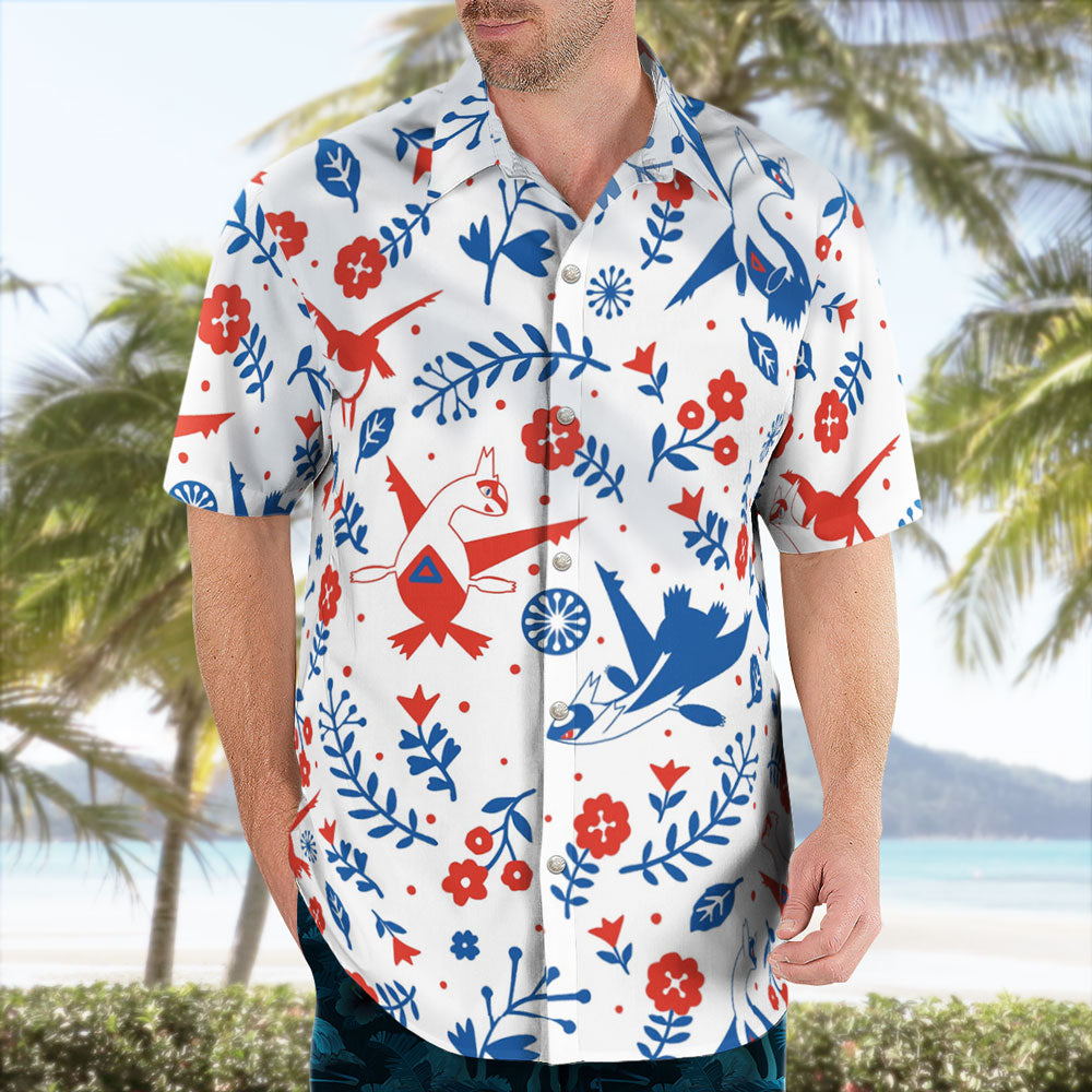 Red Blue Dragon Anime Aloha Hawaiian Shirt