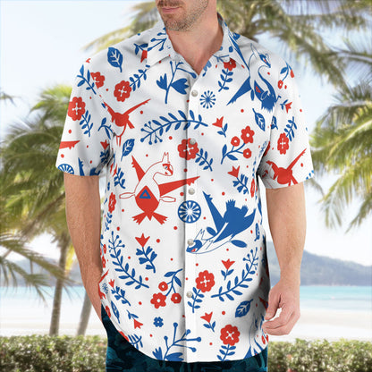 Red Blue Dragon Anime Aloha Hawaiian Shirt